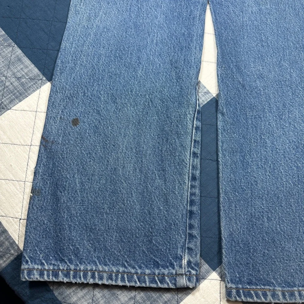 Vintage 70s BANDO Rustler Blue Denim Jeans Distressed Workwear 34x30 Costa Rica